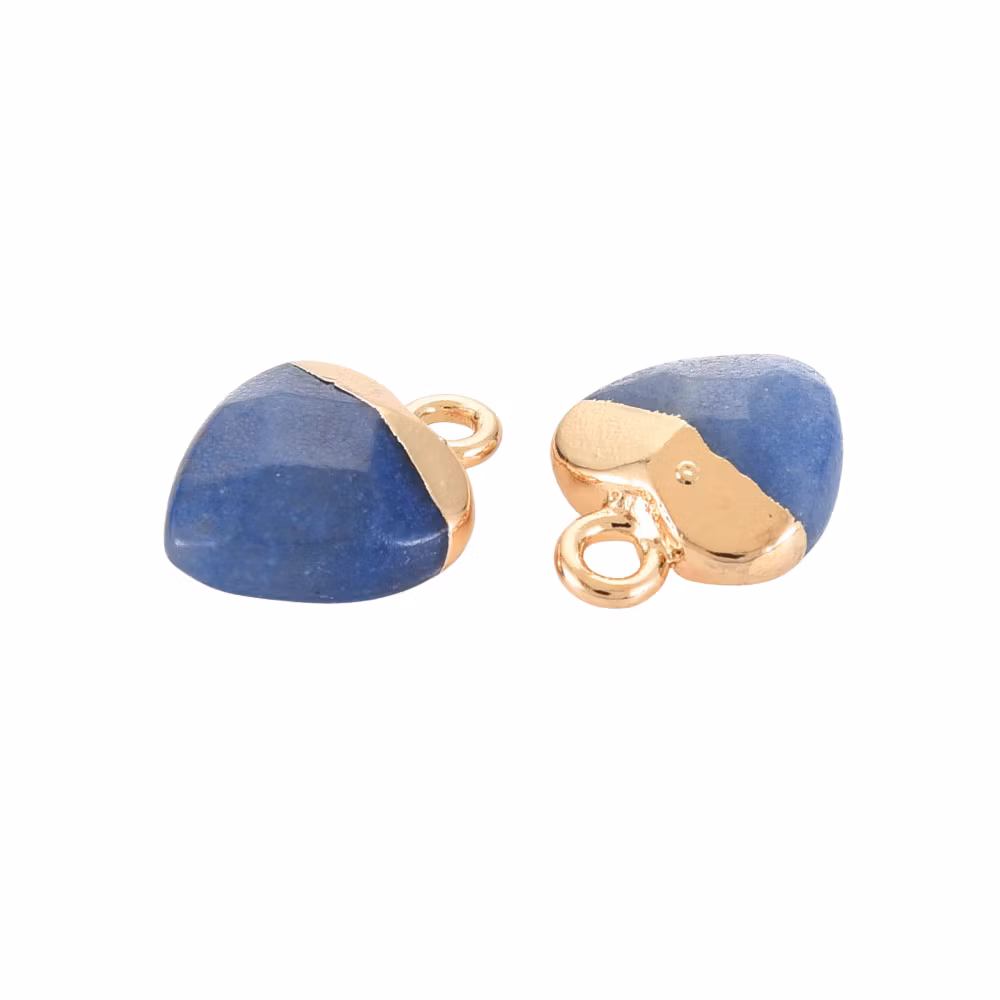 Guldfärgad berlock blå aventurin, 1 st