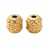 Guldfärgat rostfritt stål mönstrad cylinder med 18k, 1 st