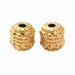 Guldfärgat rostfritt stål mönstrad cylinder med 18k, 1 st