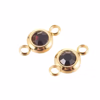 Guldfärgat rostfritt stål connector liten mörklila med PVD plätering, 1 st