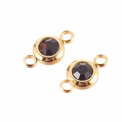 Guldfärgat rostfritt stål connector liten mörklila med PVD plätering, 1 st