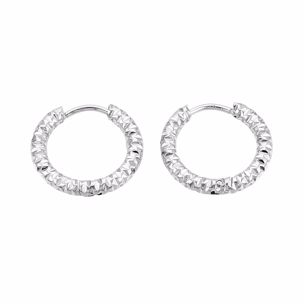 Rostfritt stål creoler mönstrade, 1 par