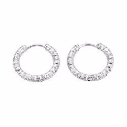 Stainless steel patterned hoop earrings, 1 pair