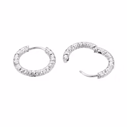 Stainless steel patterned hoop earrings, 1 pair