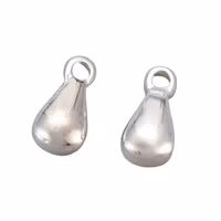 Silverfärgat rostfritt stål små droppar, 10 st