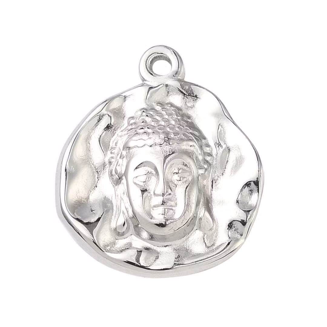 Rostfritt stål hänge Buddha, 1 st
