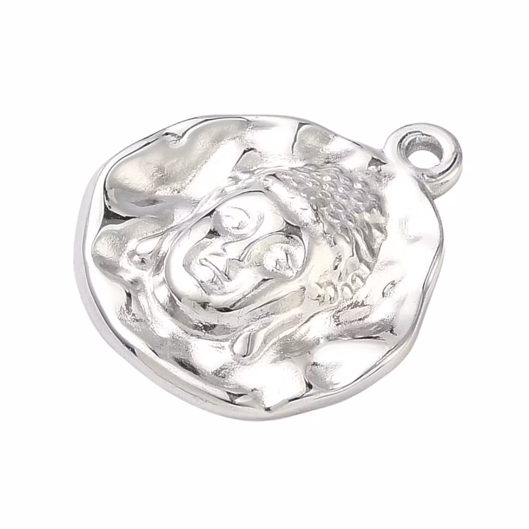 Rostfritt stål hänge Buddha, 1 st