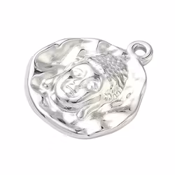 Rostfritt stål hänge Buddha, 1 st