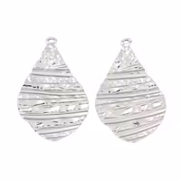 Rostfritt stål hänge räfflad droppe, 1 st