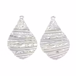 Rostfritt stål hänge räfflad droppe, 1 st