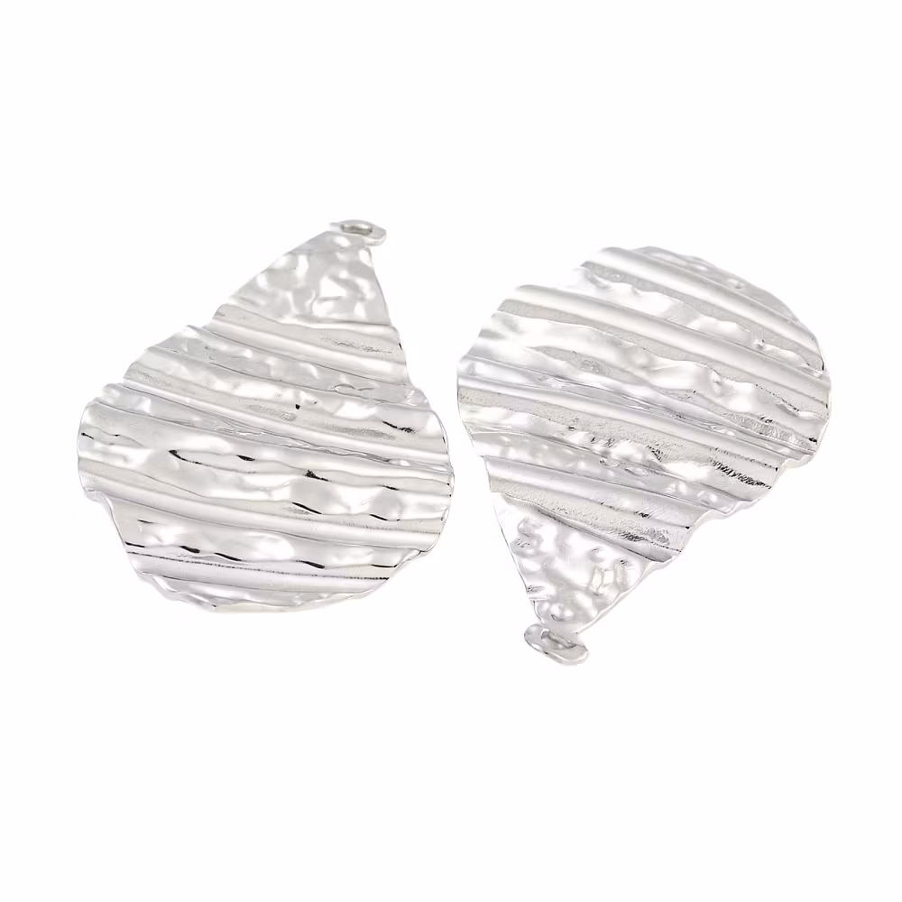 Rostfritt stål hänge räfflad droppe, 1 st