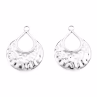 Rostfritt stål hänge hamrad droppe, 1 st