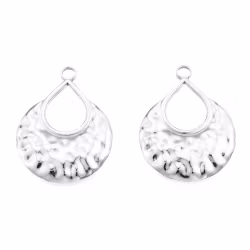 Rostfritt stål hänge hamrad droppe, 1 st