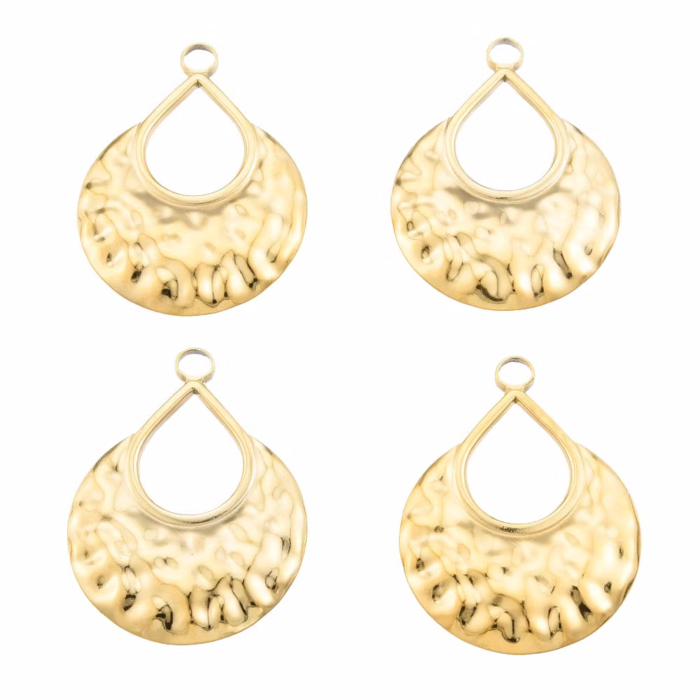 Rostfritt stål hänge hamrad droppe, 1 st