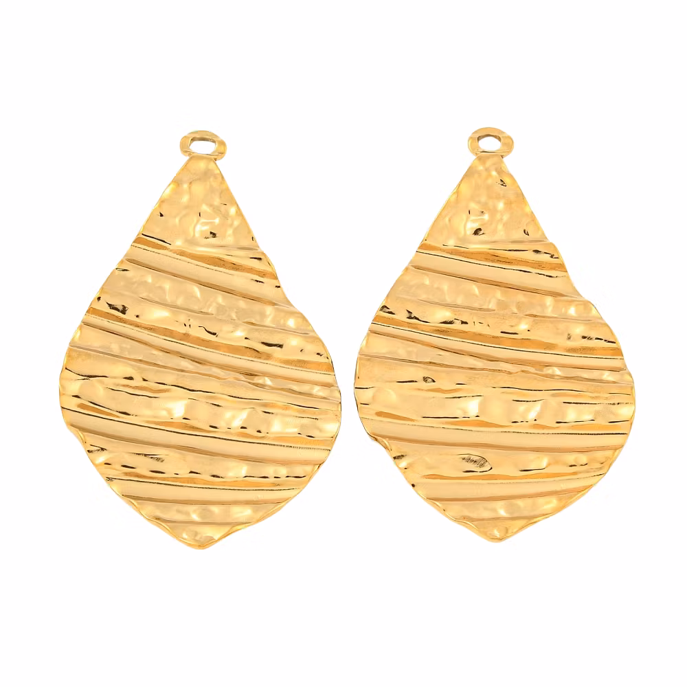 Rostfritt stål hänge räfflad droppe, 1 st