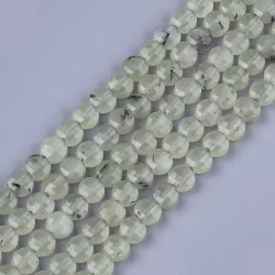 REA: Facetterad prehnit 6x4 mm, 1 sträng
