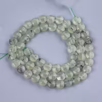 Facetterad prehnit 6x4 mm, 1 sträng