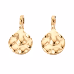 Guldfärgat rostfritt stål berlocker små mönstrade med PVD, 5 st