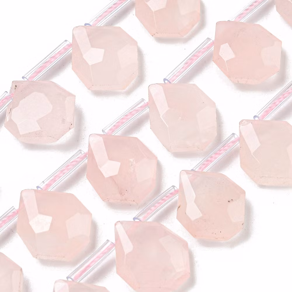 Rosenkvarts facetterad droppe 15 mm 1 st
