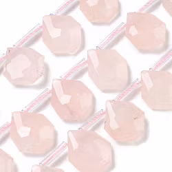 Rosenkvarts facetterad droppe 15 mm 1 st