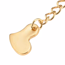 Guldfärgat rostfritt stål förlängsningkedja med hjärta och PVD, 1 st