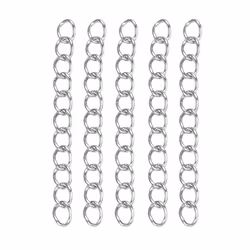 Guldfärgat rostfritt stål förlängningkedjor med PVD, ca 100 st