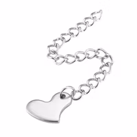 Guldfärgat rostfritt stål förlängsningkedja med hjärta och PVD, 1 st