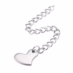 Guldfärgat rostfritt stål förlängsningkedja med hjärta och PVD, 1 st