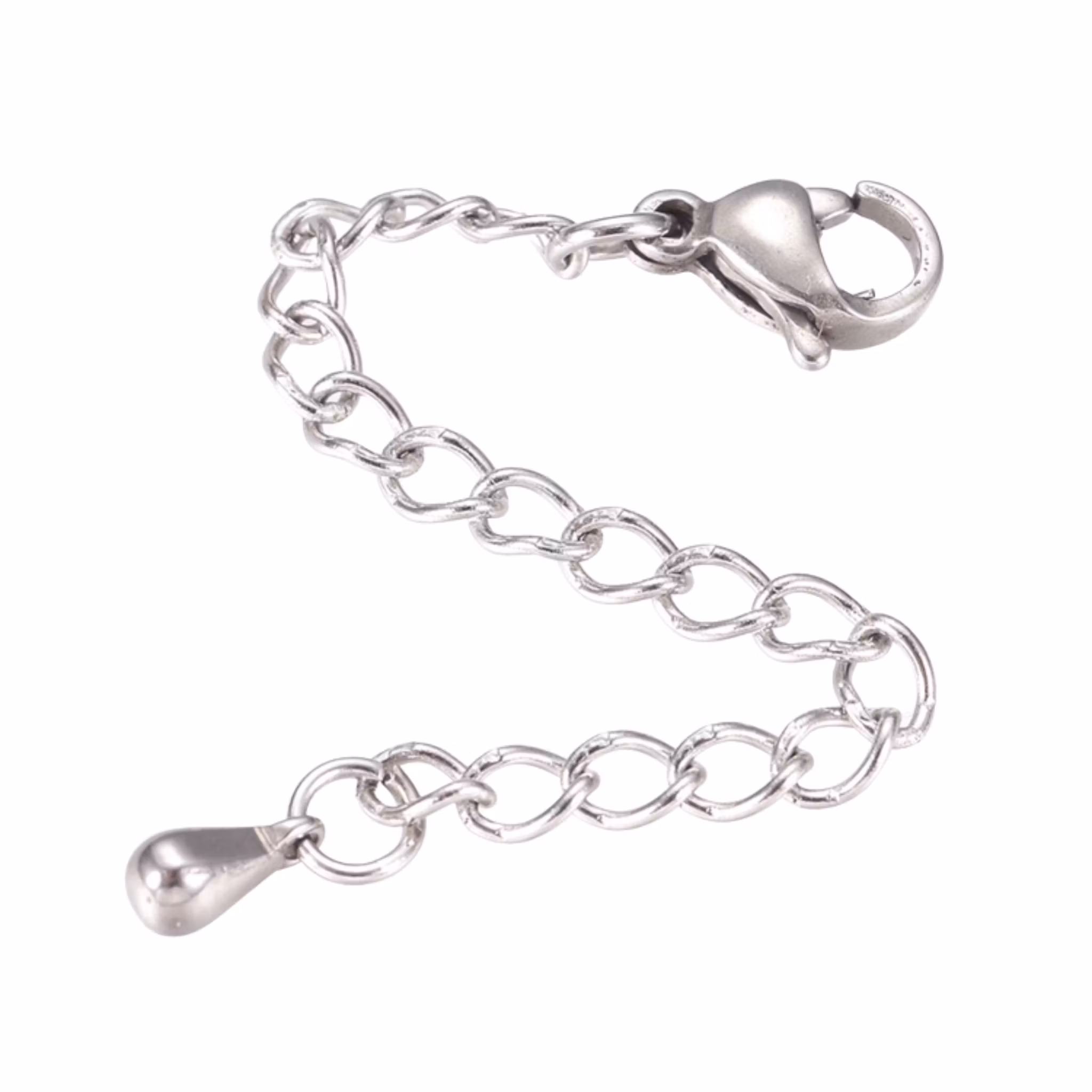 Guldfärgat rostfritt stål förlängsningkedja med droppe och PVD, 1 st