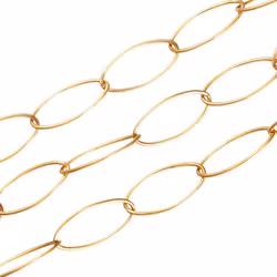 Guldfärgat rostfritt stål kedja ovala öglor med PVD, 1 m