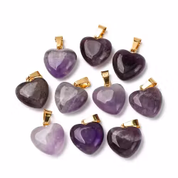 Guldfärgat hänge hjärta ametist, 1 st