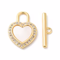 REA: Guldfärgat stavlås hjärta och cubic zirconia, 1 st