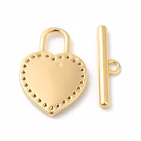 REA: Guldfärgat stavlås hjärta och cubic zirconia, 1 st