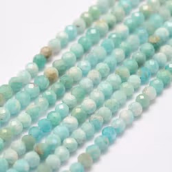 Facetterad amazonite 3 mm, 1 sträng