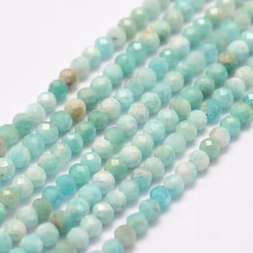 Facetterad amazonite 3 mm, 1 sträng