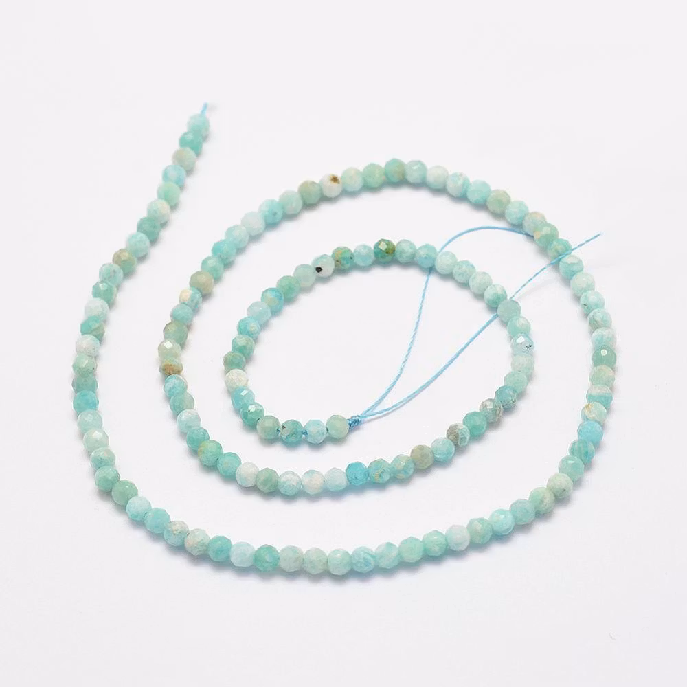 Facetterad amazonite 3 mm, 1 sträng