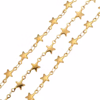 Rostfritt stål kedja med stjärnor, 1 m