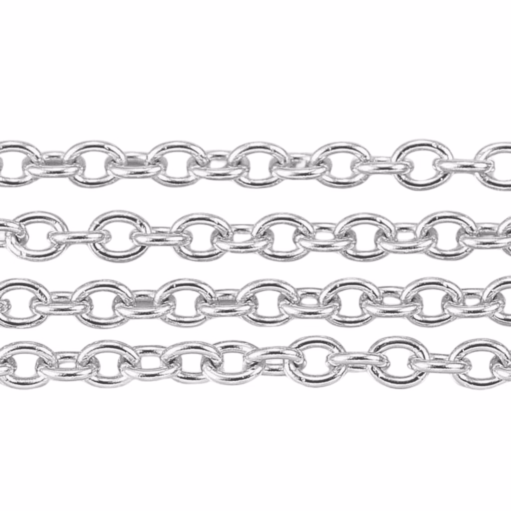 Guldfärgat kirurgiskt stål kedja 2.5x2 mm med PVD plätering, 1 m