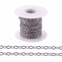 Guldfärgat rostfritt stål kedja 3.5x2.5 mm med PVD plätering, 5 m