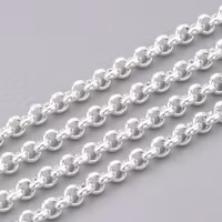 Guldfärgat rostfritt stål ärtlänk 4 mm med PVD plätering, 1 m