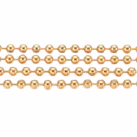 Guldfärgat rostfritt stål kulkedja 1.5 mm med PVD plätering, 1 m