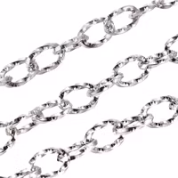 Guldfärgat rostfritt stål kedja med textur och PVD, 1 m