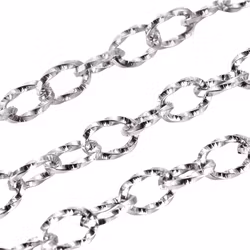 Guldfärgat rostfritt stål kedja med textur och PVD, 1 m