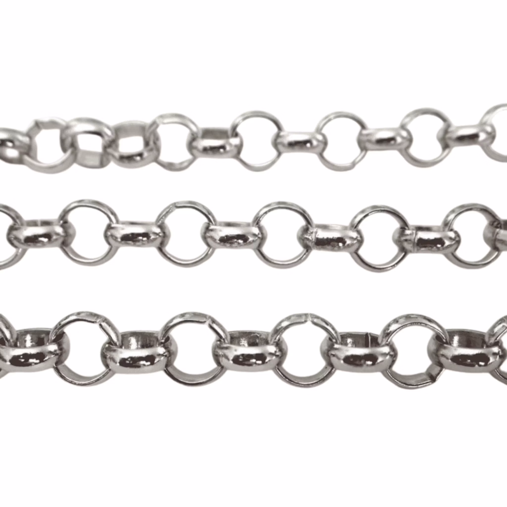 Silverfärgat rostfritt stål ärtlänk 4 mm, 1 m