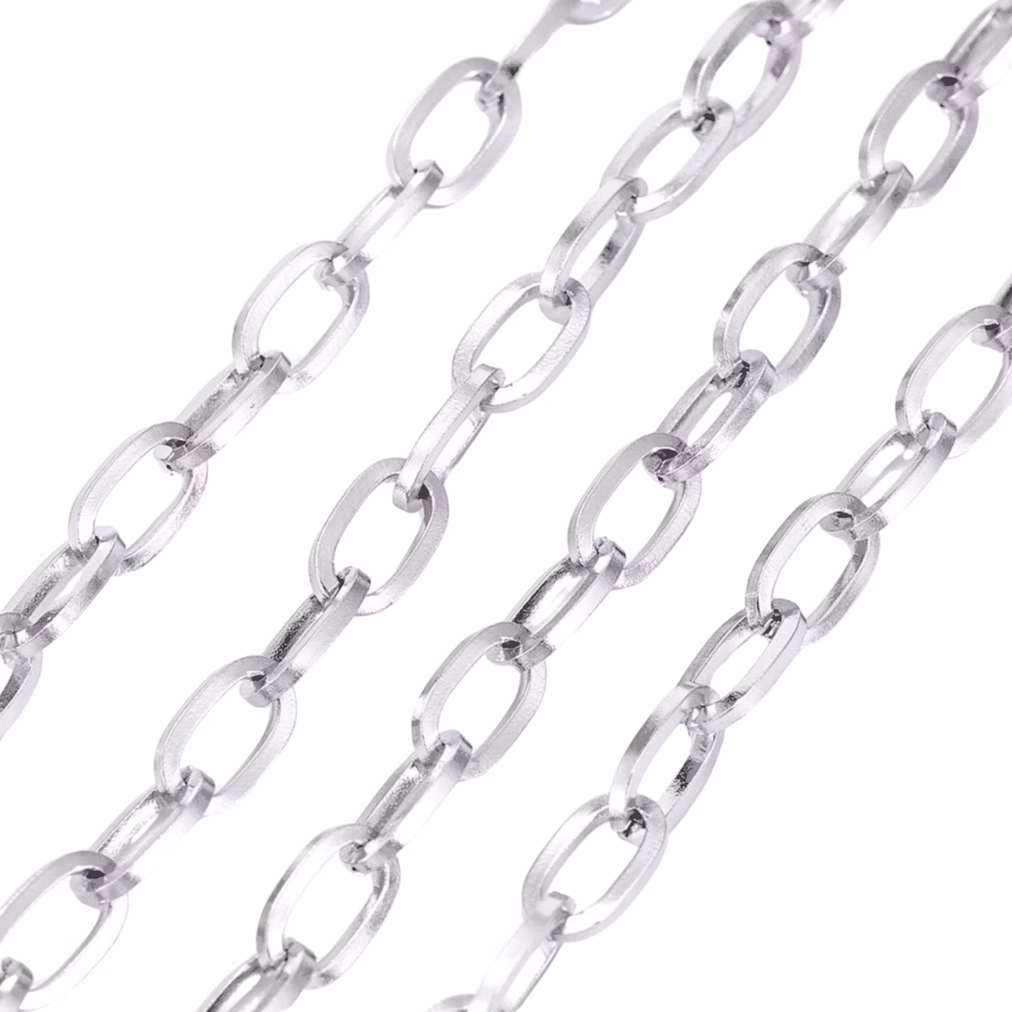 Silverfärgat rostfritt stål kedja 7 mm, ca 5 m