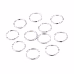 Silverfärgat rostfritt stål bindringar 4 mm, ca 20 st