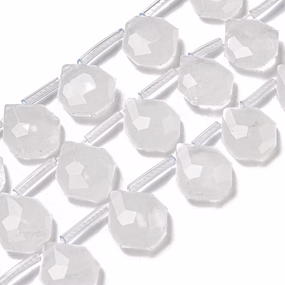 Bergkristall facetterad droppe 15 mm, 1 st