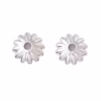 Kirurgiskt stål pärlhattar räfflade 6 mm, 10 st