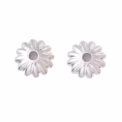 Kirurgiskt stål pärlhattar räfflade 6 mm, 10 st