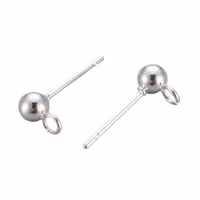 Silver-colored stainless steel stud earrings, approx. 100 pcs.